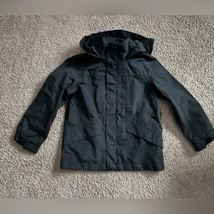 Kids Black Waterproof Hooded Jacket size 5-6